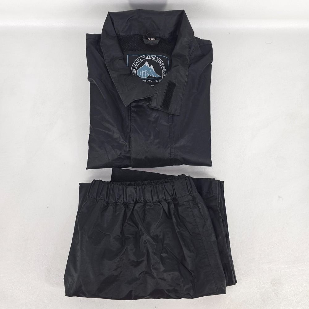 Himalaya Motor Bike Wear Waterproof Rain Suit Mens Medium Black Jacket Pants Set